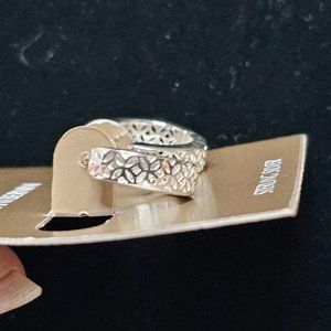 Giani Bernini Sterling Silver Pierced Open Lattice Work Hinged Hoop Earrings NWT